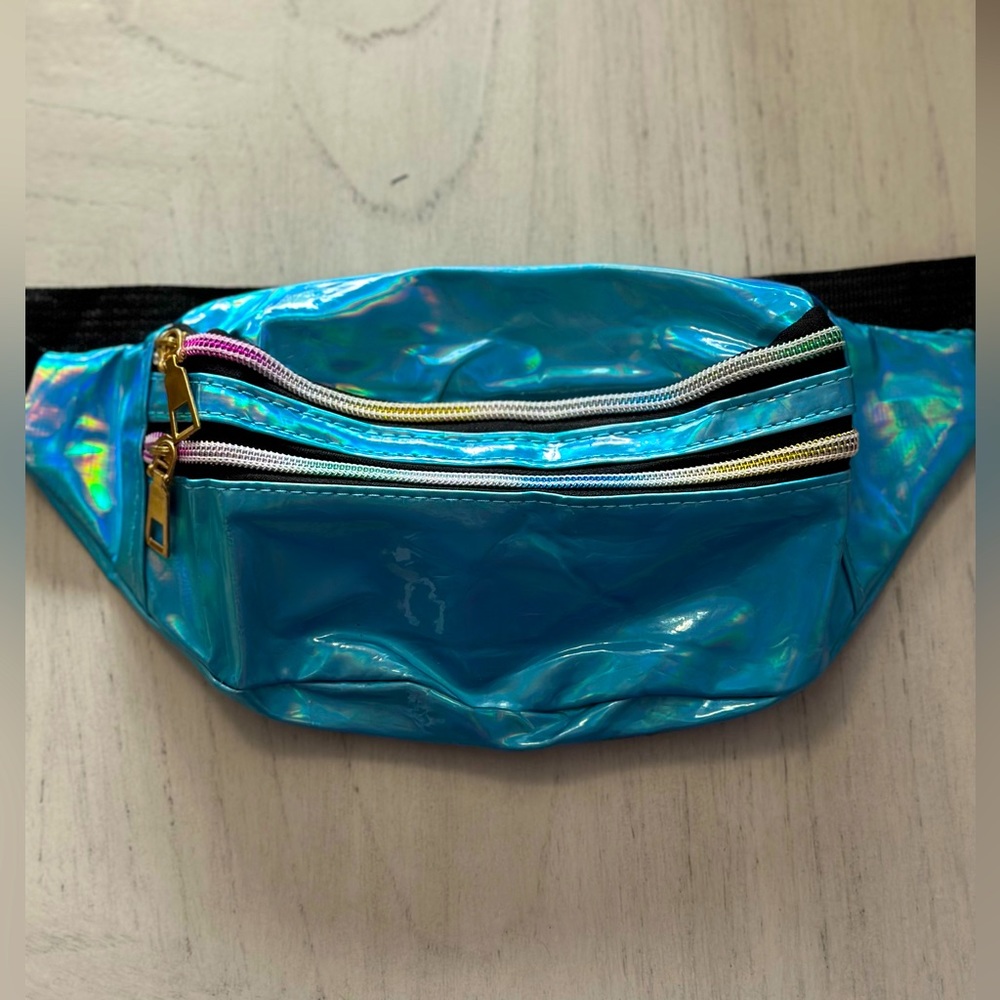 Kids blue shiny Fanny pack